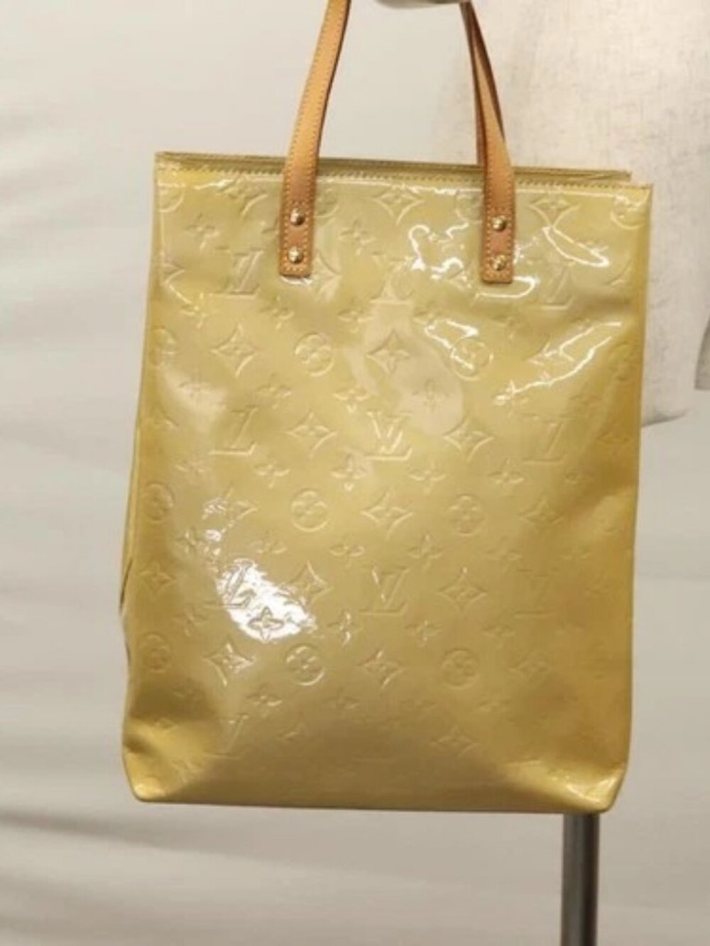LOUIS VUITTON Monogram Vernis Reade MM Hand Bag Beige M91141 LV Auth sw134 - Picture 13 of 15